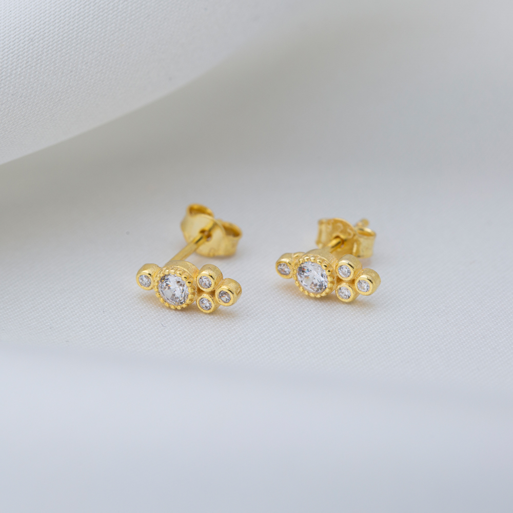New Trend CZ Stone Elegant Design Earrings Turkish Wholesale 925 Sterling Silver Jewelry