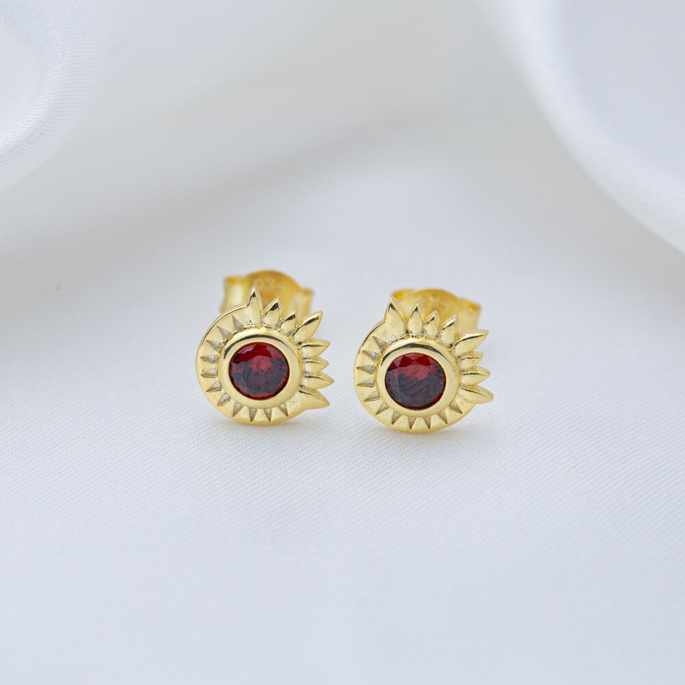 Trendy Design Round Shape Stud Earrings Wholesale Handcrafted Turkish 925 Sterling Silver Jewelry