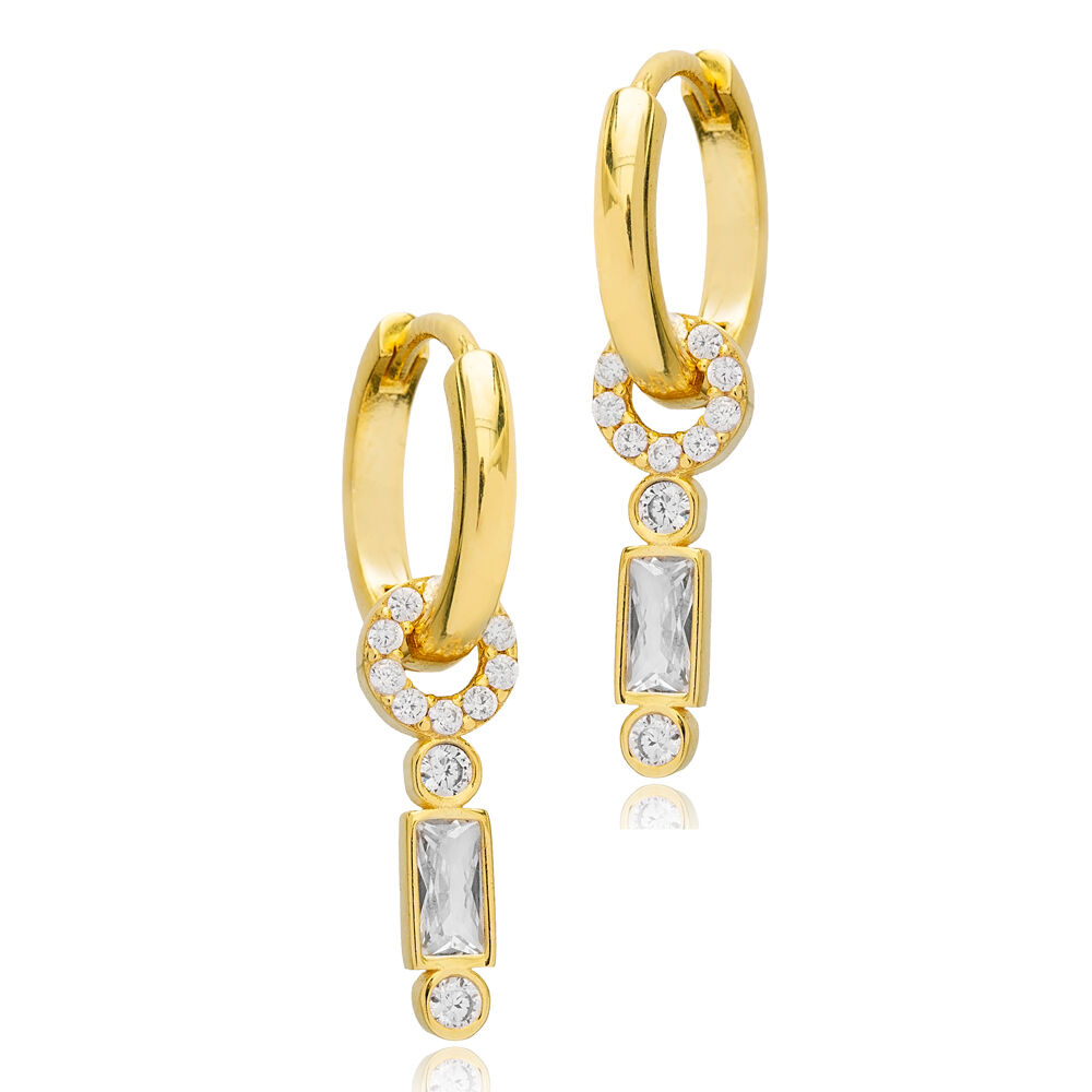 New Fashion Dainty Zircon Stone Dangle Earrings Wholesale Handcrafted Turkish 925 Sterling Jewelry