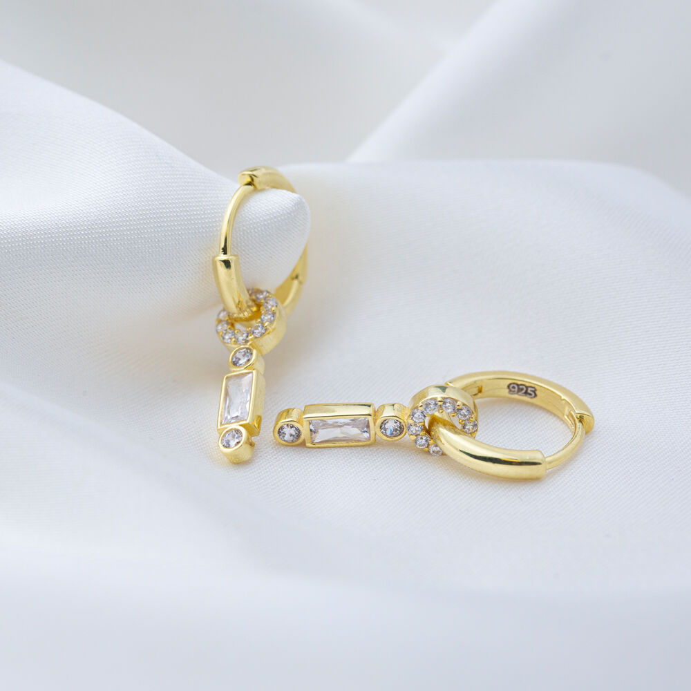 New Fashion Dainty Zircon Stone Dangle Earrings Wholesale Handcrafted Turkish 925 Sterling Jewelry