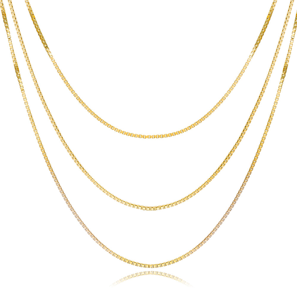 New Design Triple Layered Design Snake Chain Design Woman Chain Necklace 925 Sterling Silver Jewelry
