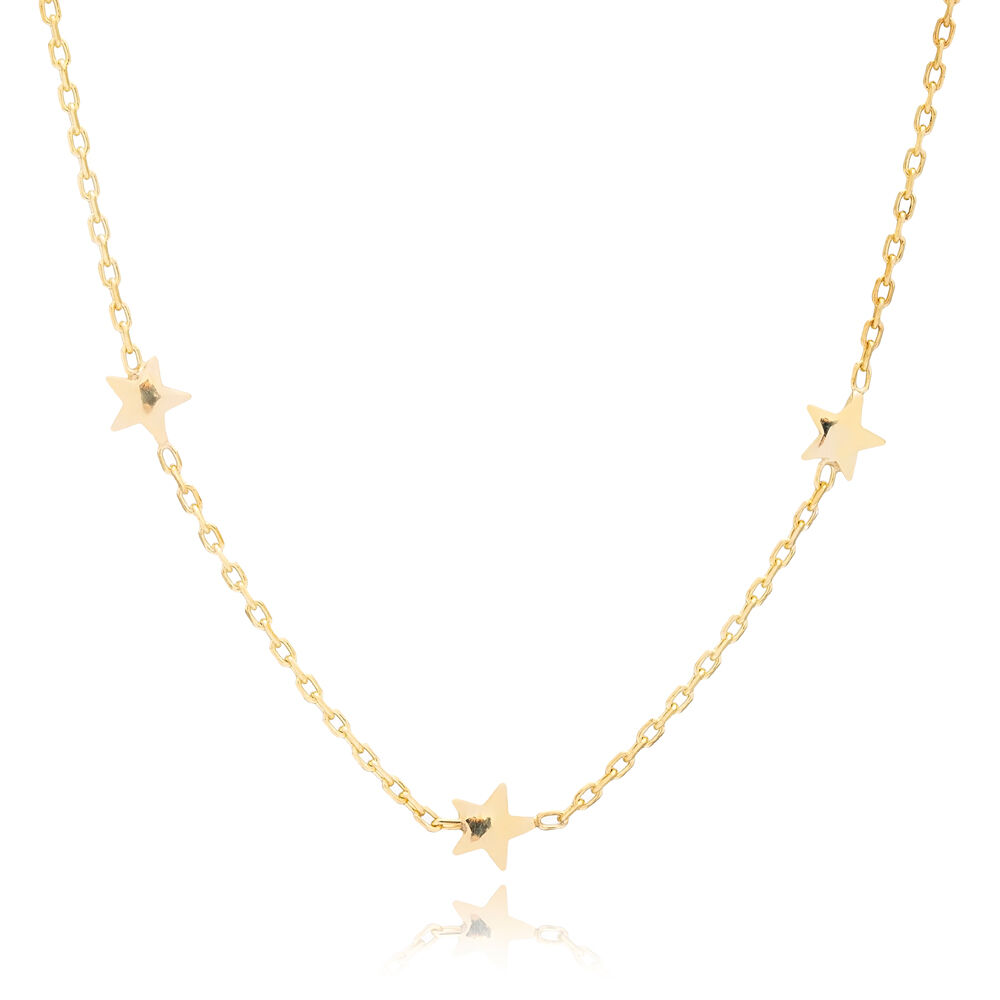 Plain Star Design Star Shape Shaker Necklace Woman Pendant 925 Sterling Silver Jewelry