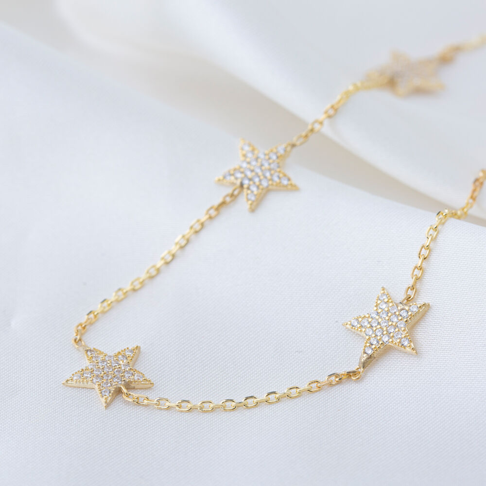 10mm Star Design Shiny Zircon Stone Shaker Necklace Woman Pendant 925 Sterling Silver Jewelry