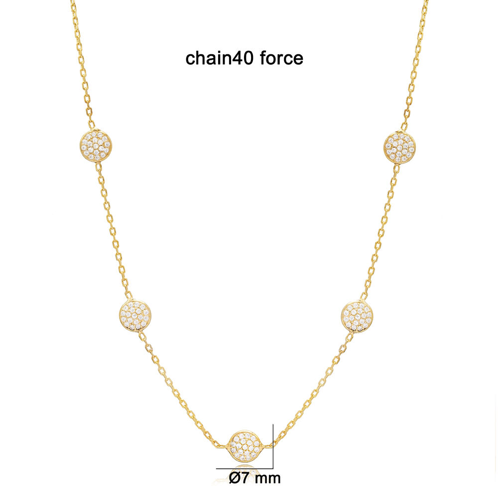 Round Design Shiny Zircon Stone Shaker Necklace Woman Pendant 925 Sterling Silver Jewelry