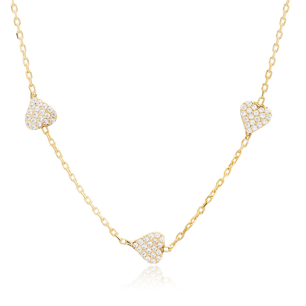 7mm Heart Design Shiny Zircon Stone Shaker Necklace Woman Pendant 925 Sterling Silver Jewelry