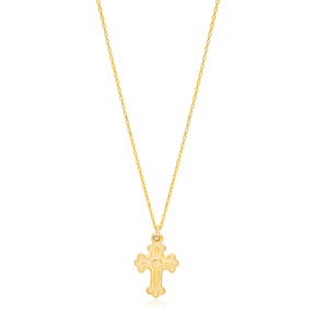 Cross Design Plain Charm Necklace Handcrafted Wholesale Turkish 925 Sterling Silver Jewelry