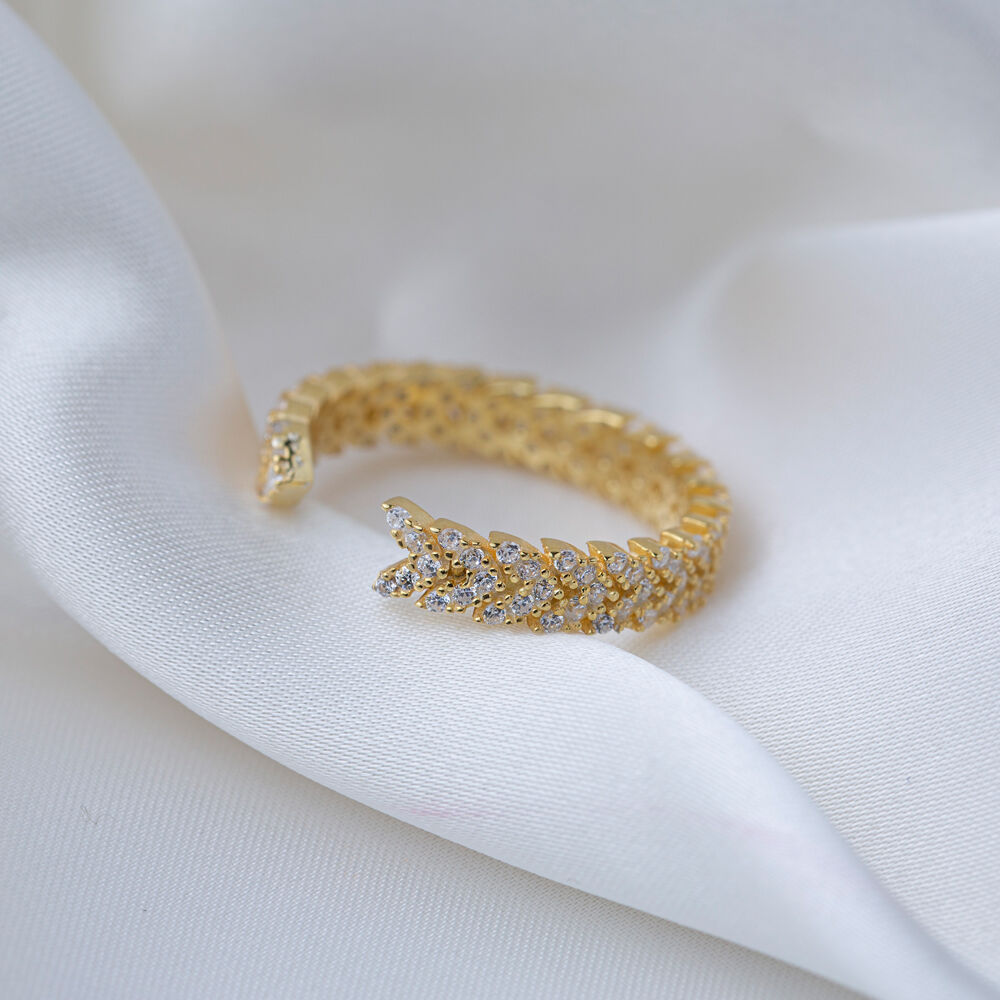 Zircon Stone Trendy Design Adjustable Ring Turkish Wholesale Handcrafted 925 Silver Jewelry