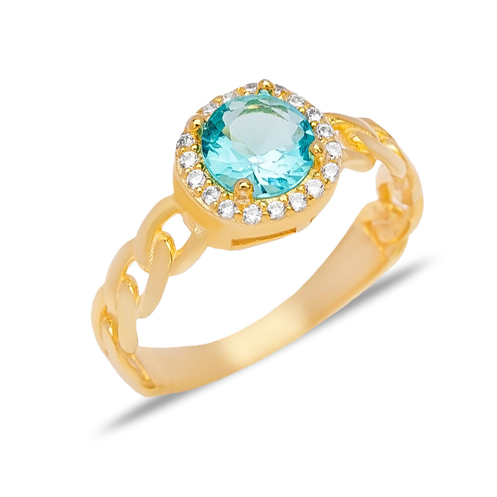 Gourmet Design Round Paraiba Green Zircon Stone Cluster Ring 925 Sterling Silver Jewelry