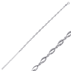New Fashion Geometric Plain Chain Bracelet 925 Silver Jewelry