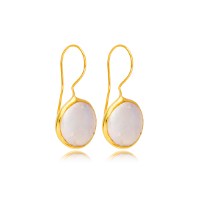Round Shape White Enamel Design 22k Gold Plated Vintage Earrings Handmade 925 Sterling Jewelry