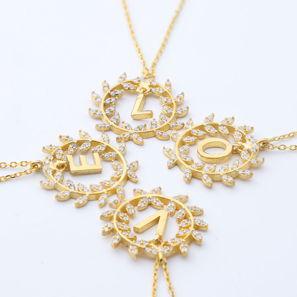 Leaf Design Alphabet L Letter Design Charm Necklace 925 Sterling Silver Jewelry