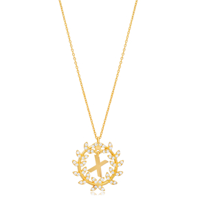 Leaf Design Alphabet X Letter Design Charm Necklace 925 Sterling Silver Jewelry