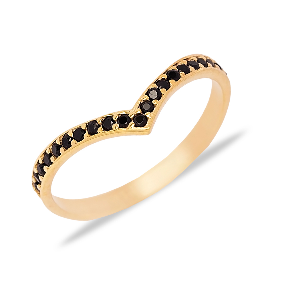 Elegant Design Round Shape Black Zircon Stone Woman Cluster Ring 925 Sterling Silver Jewelry