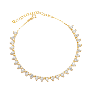 New Fashion Pear Shape Shiny Zircon Stone Tennis Bracelet 925 Sterling Silver Jewelry
