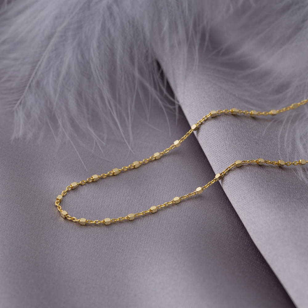 Popular Square Cube Chain Choker Wholesale Trendy 925 Sterling Silver Jewelry