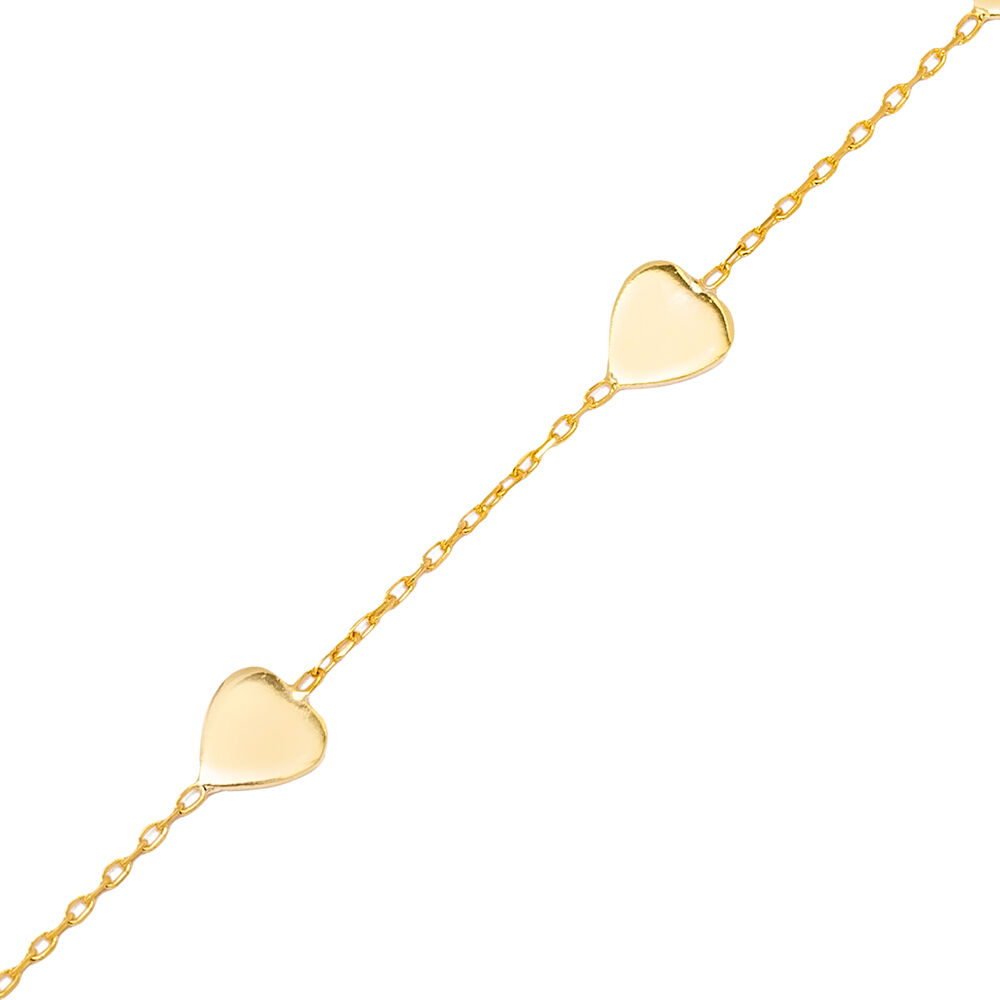 Thin Plain Heart Shape Love Design Charm Bracelet Turkish Handcrafted Wholesale 925 Sterling Silver Jewelry
