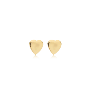 Minimalist Plain Heart Design Silver Wholesale Stud Earrings
