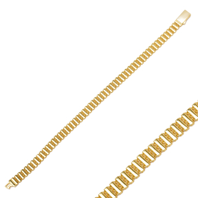Dainty Stick Shape Fusion Bracelet for Woman Turkish Handmade Wholesale 925 Sterling Silver Jewelry