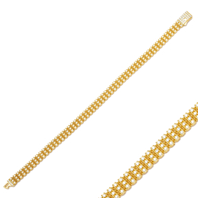 Zircon Stone with Knitting Design Fusion Bracelet Turkish Handmade Wholesale 925 Sterling Silver Jewelry