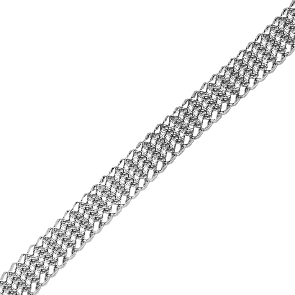 Daint Zircon Stone Fusion Bracelet Turkish Handcrafted Wholesale 925 Sterling Silver Jewelry