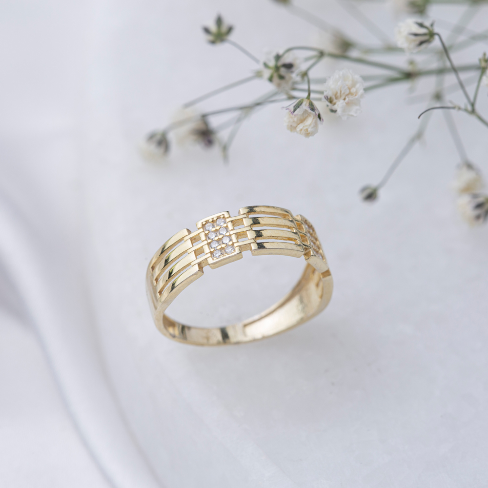 Dainty Plain and CZ Stone Ring Wholesale Jewelry From Turkey 925 Sterling Jewellery