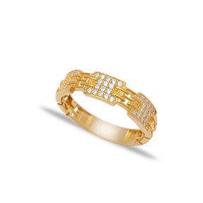 CZ Stone Geometric Design Ring Women Turkey Wholesale 925 Sterling Silver Jewelry