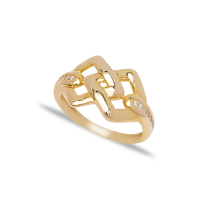 Plain and CZ Stone Design Trendy Ring Handcrafted Wholesale 925 Sterling Silver Jewelry