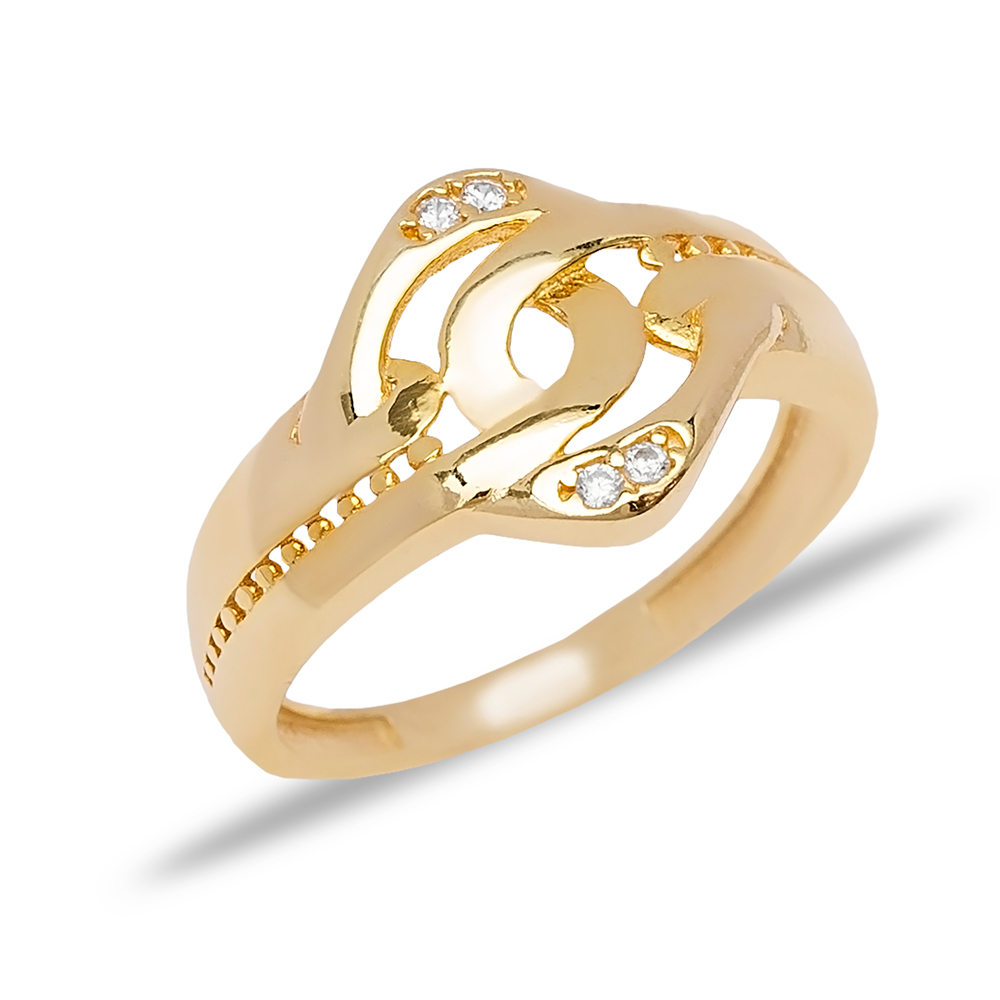 Dainty Plain and CZ Stone Design Turkey Ring Handmade Wholesale 925 Sterling Silver Jewelry