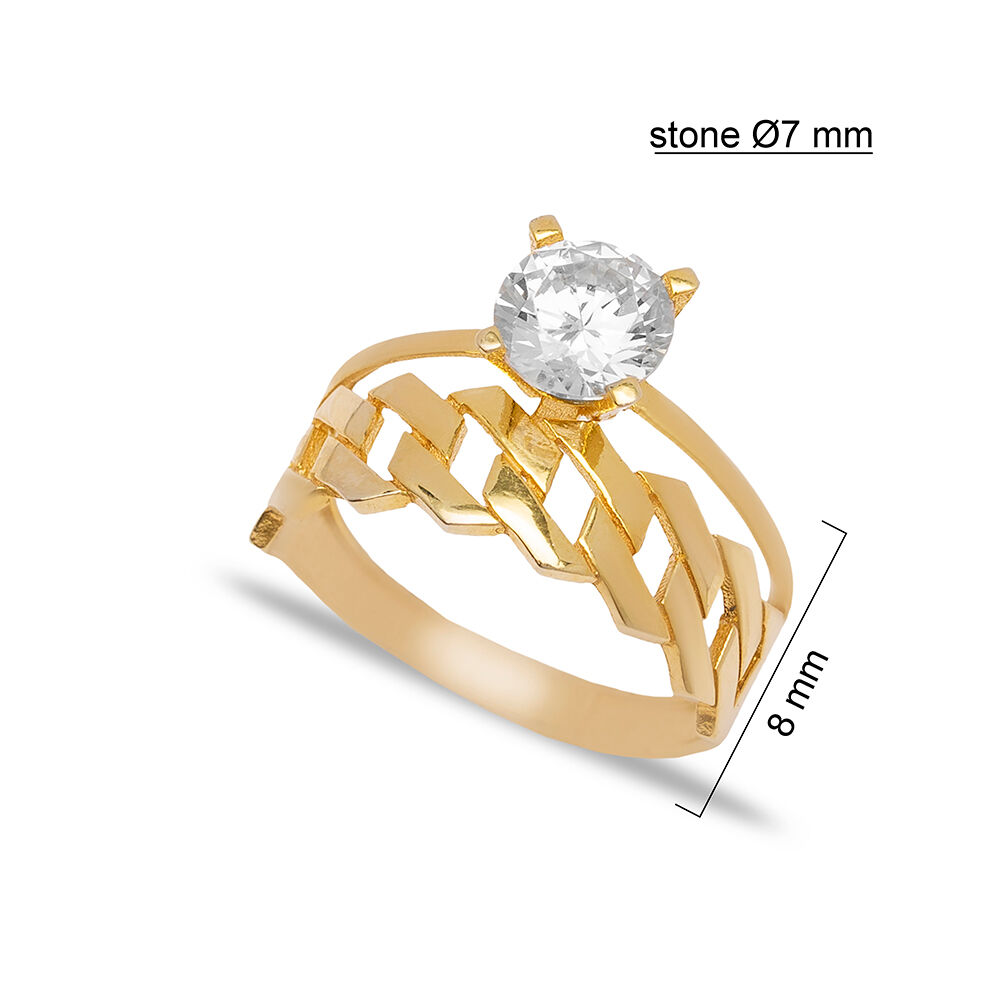 Solitaire Ring Braid Design Women CZ Engagement Wholesale 925 Sterling Silver Jewelry