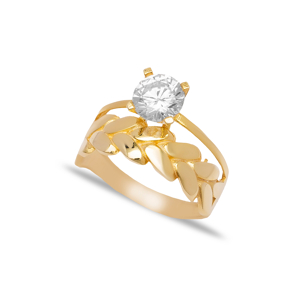 Classic Braid Design CZ Solitaire Engagement Ring Women Turkish Wholesale 925 Sterling Silver Jewelry
