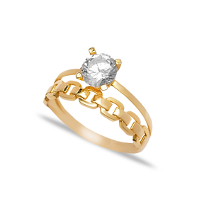 Popular Cubic Zirconia Stone Handmade Engagement Solitaire Ring Wholesale 925 Silver Jewelry