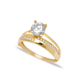 Double Layer CZ Handcrafted Engagement Solitaire Ring Manufacturer Wholesale 925 Silver Jewelry