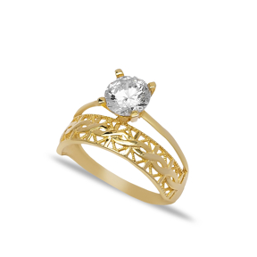CZ Stone Dainty Handcrafted Turkish Design Solitaire Ring Engagement Wholesale Silver Jewelry