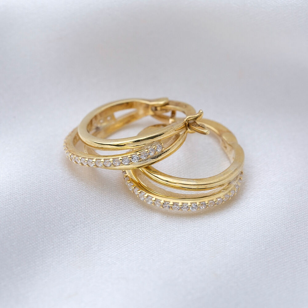 Round Shape Cubic Zircon Stone Handcraft Wholesale Hoop Earrings Turkish 925 Sterling Silver Jewelry