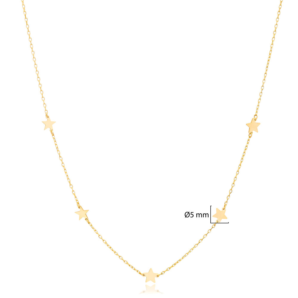 Minimalist Star Shape Charm Pendant Plain 925 Sterling Silver Jewelry Wholesale Turkish Necklace