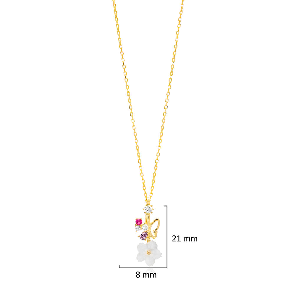 Cute Flower Design Charm Necklace Jewelry Handmade Wholesale 925 Sterling Silver Pendant
