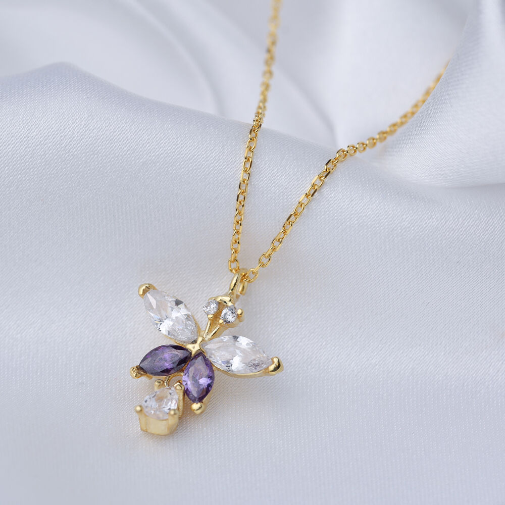 Amethyst CZ Stone Marquise Shape Charm Pendant Jewelry Handmade Wholesale 925 Sterling Silver Necklace