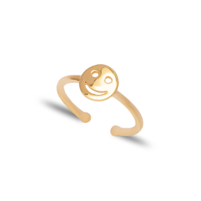 Plain Smile Design Cute Handmade Sterling Silver Jewelry Handcrafted Adjustable Ring