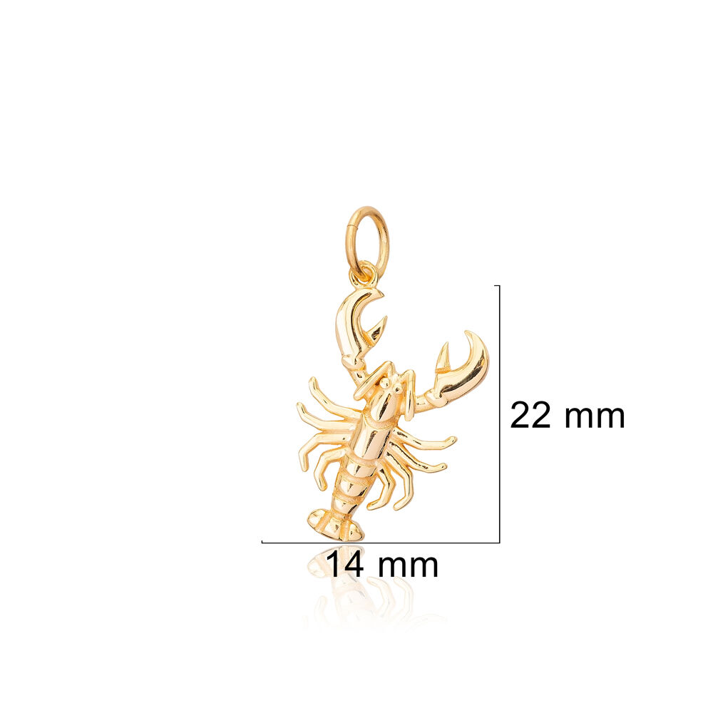 Lobster Design Charm Handcrafted 925 Sterling Silver Jewelry Wholesale Necklace Charm
