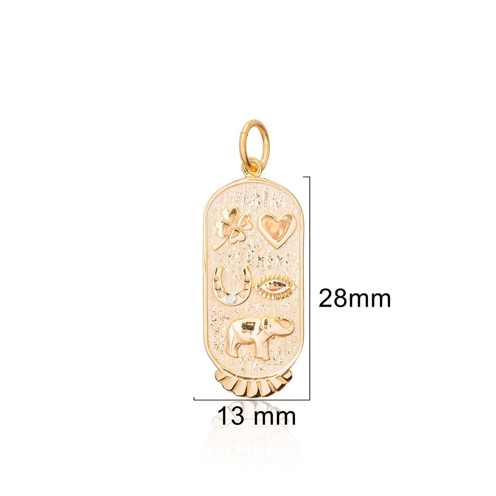 Good Luck and Fortune Charm Symbols Handcrafted 925 Sterling Silver Jewelry Wholesale Pendant