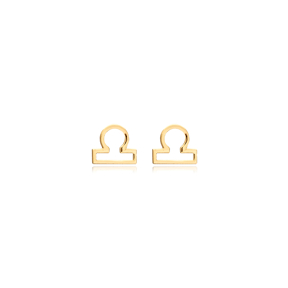 Libra Zodiac Tiny Plain Stud Earrings Popular 925 Sterling Silver Jewelry Turkish Handcrafted Wholesale