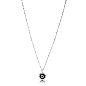 Black Evil Eye Silver Wholesale Charm Necklace Pendant