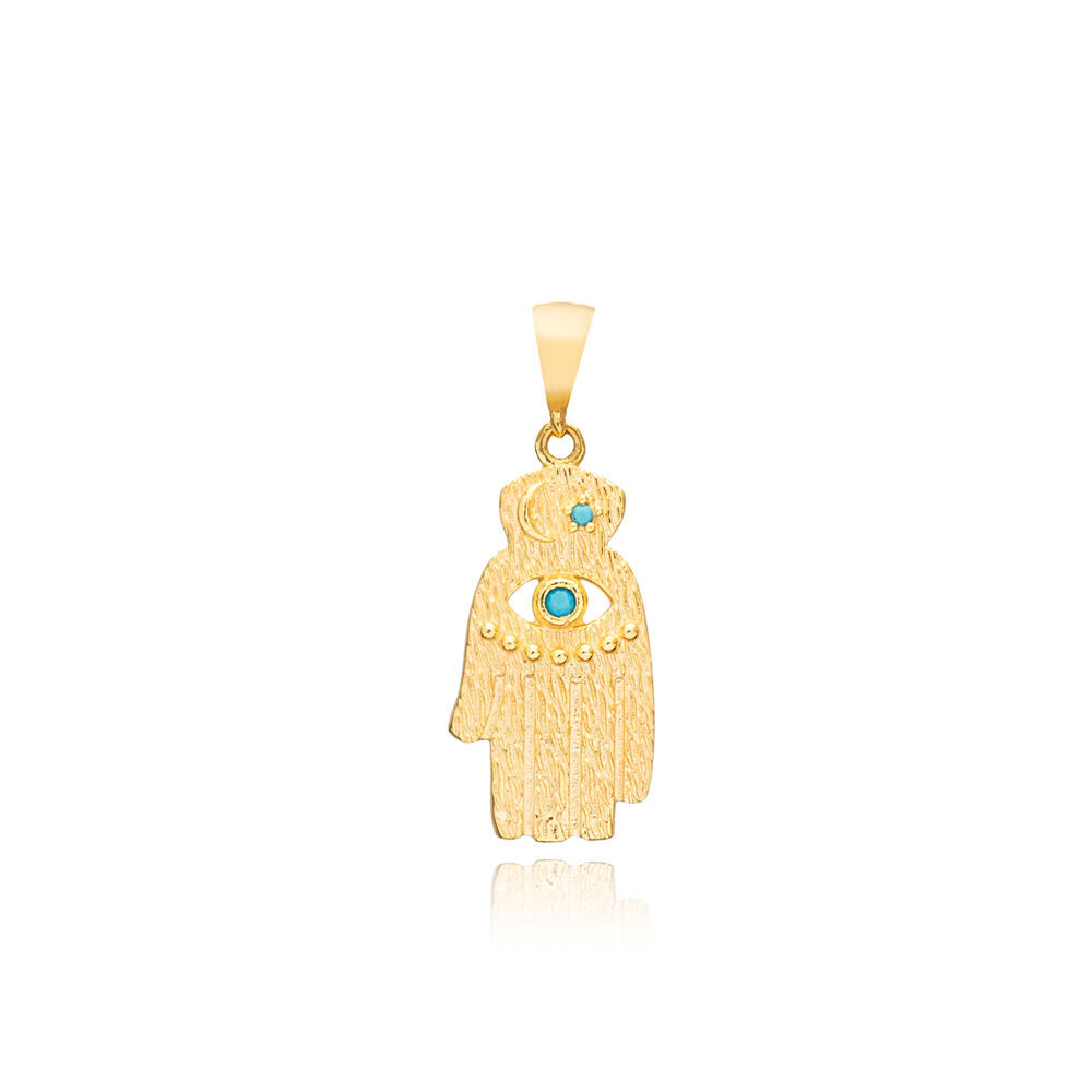 Turquoise Hamsa Silver Charm Wholesale 925 Silver Jewelry