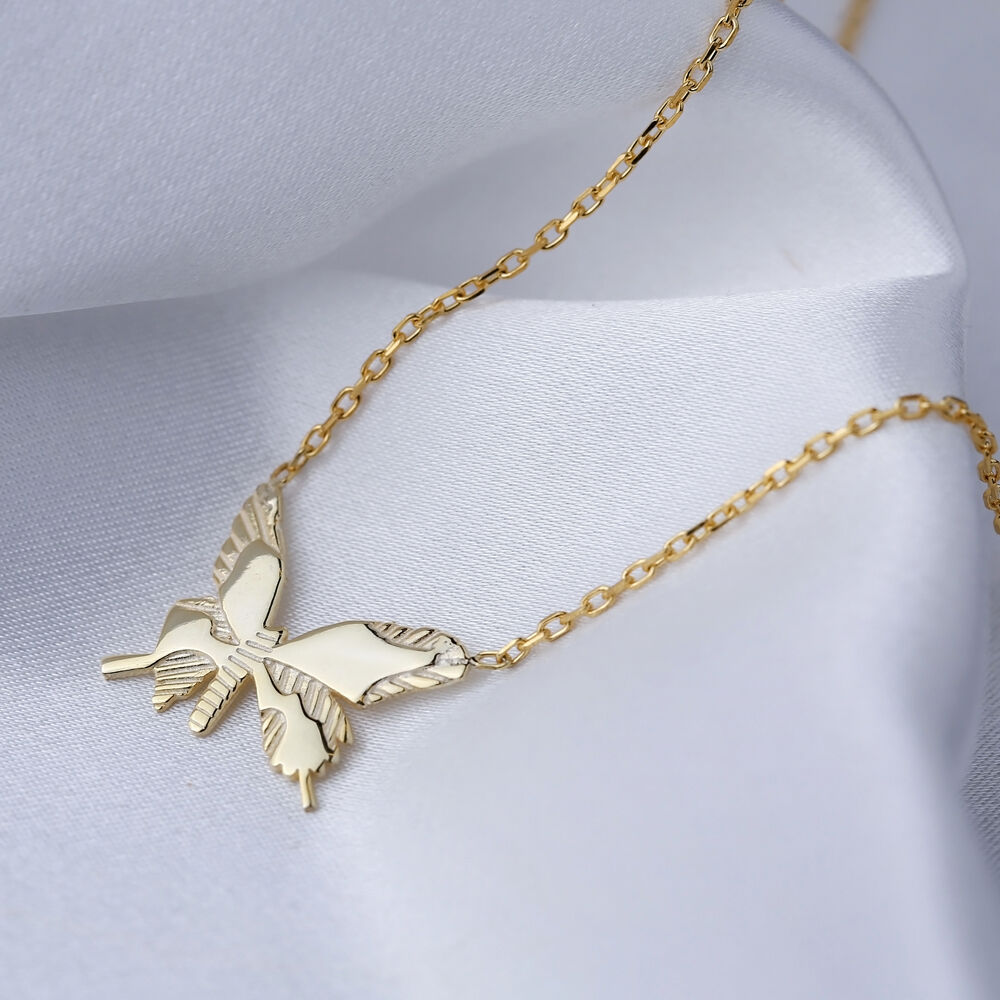 Plain Butterfly Charm Necklace Handmade Silver Jewelry