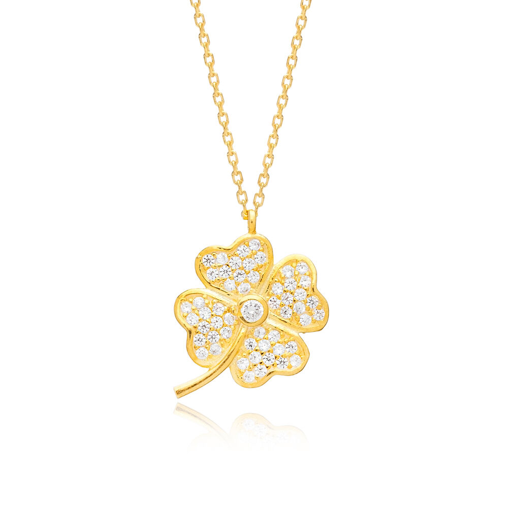 Clover CZ Jewelry Wholesale 925 Sterling Silver Necklace
