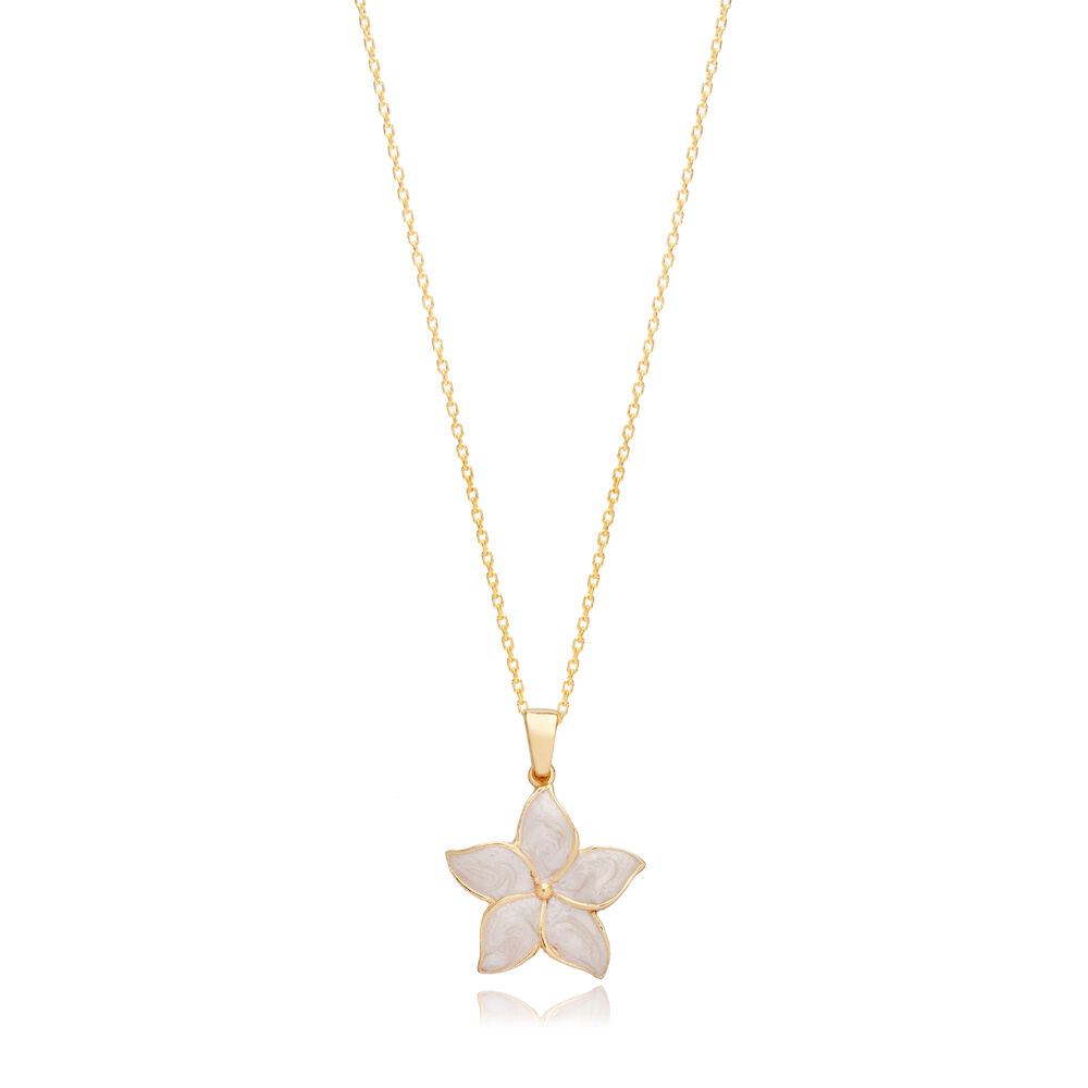 Enamel Star Flower Charm Wholesale 925 Silver Necklace
