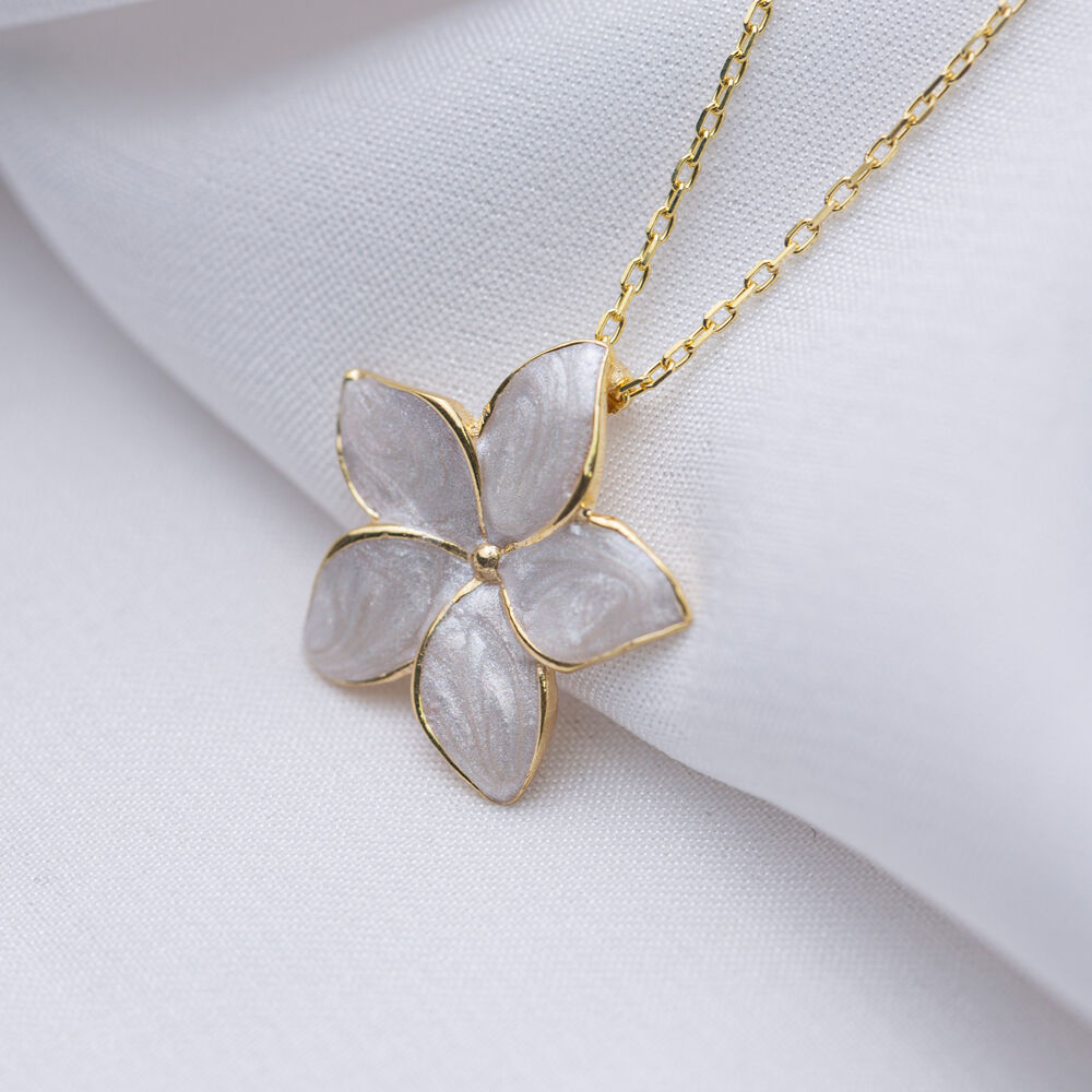 Star Flower Necklace Turkish Handmade Wholesale Silver