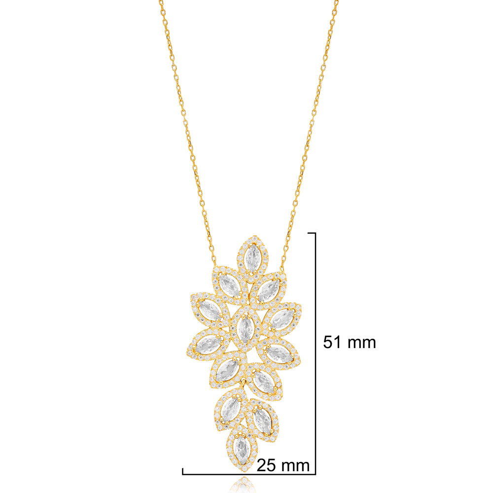 Marquise Cut Special Charm Necklace Silver Pendant Jewelry