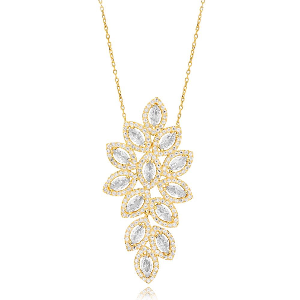 Special Marquise Cut Dainty Charm Necklace Silver Pendant