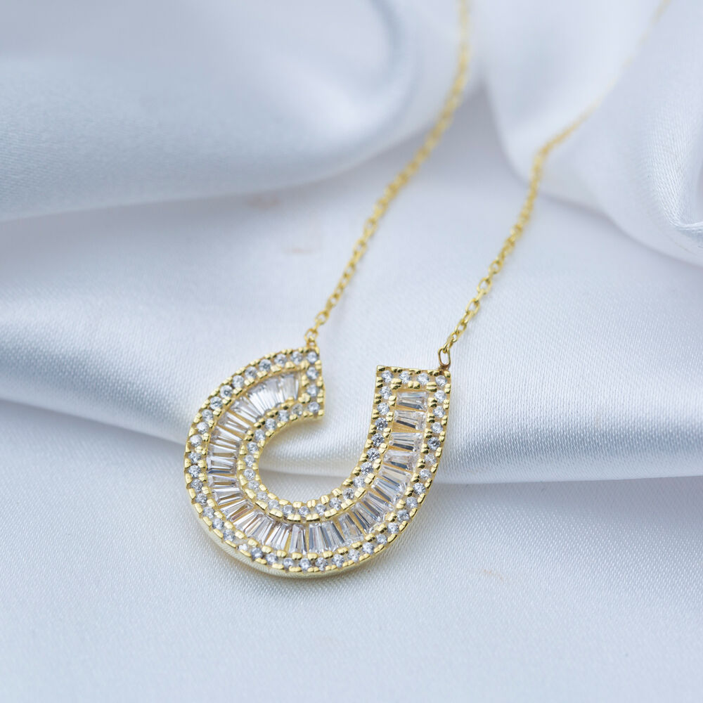 Unique Shape Baguette Trendy Charm Necklace Silver Pendant